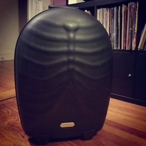 ALEXANDER MCQUEEN SAMSONITE BLACK RIB CAGE TROLLEY UPRIGHT LUGGAGE SUITCASE